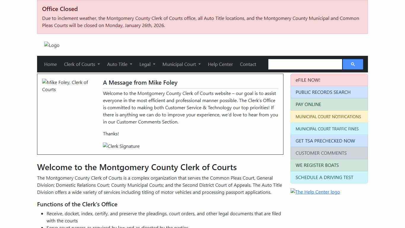 Mike Foley, Montgomery County Clerk of Courts