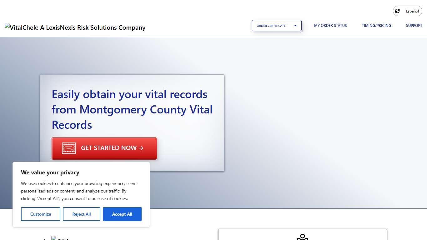 Montgomery County Vital Records (OH) Order Certificates - VitalChek